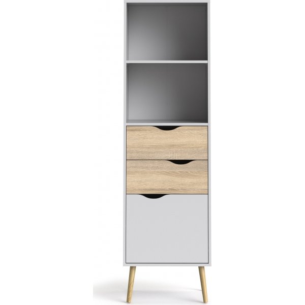 Oslo Bcherregal - Wei/Eiche