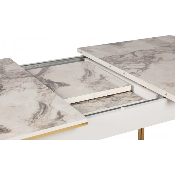 Dalmar Esstisch 147-182 cm - Gold/Weiß Dalmar Esstisch 147-182 cm - Gold/Weiß