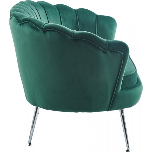 Kingsley 2-Sitzer-Sofa in Samt - Gr�n / Chrom