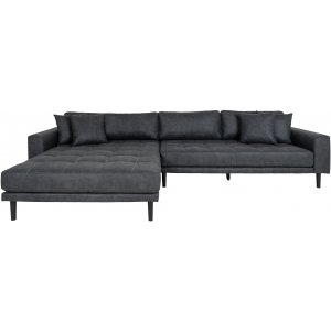 Lido Diwansofa links - Dunkelgraue Mikrofaser