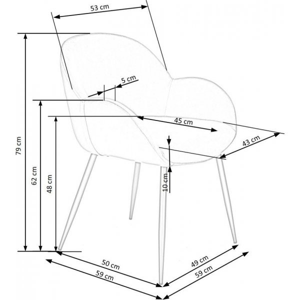 Cadeira Esszimmerstuhl 480 - Grau