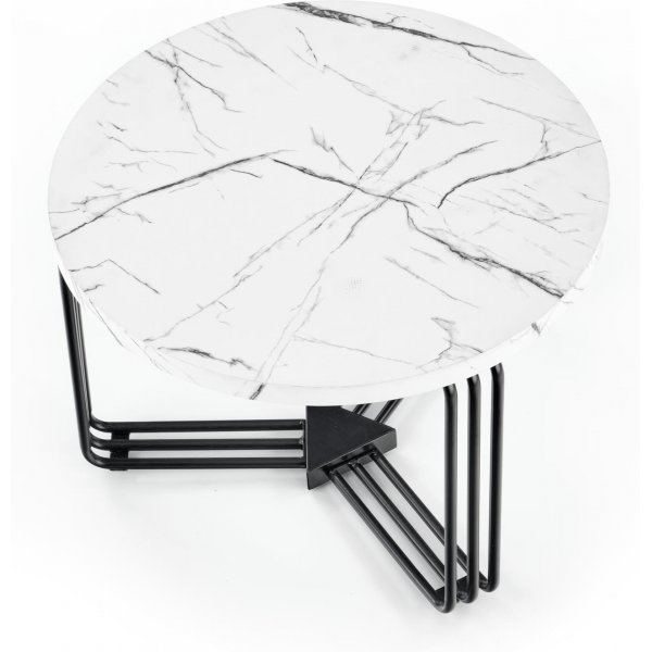 Tisvilde Couchtisch Ø55 cm - Weißer Marmor/Schwarz Tisvilde Couchtisch Ø55 cm - Weißer Marmor/Schwarz