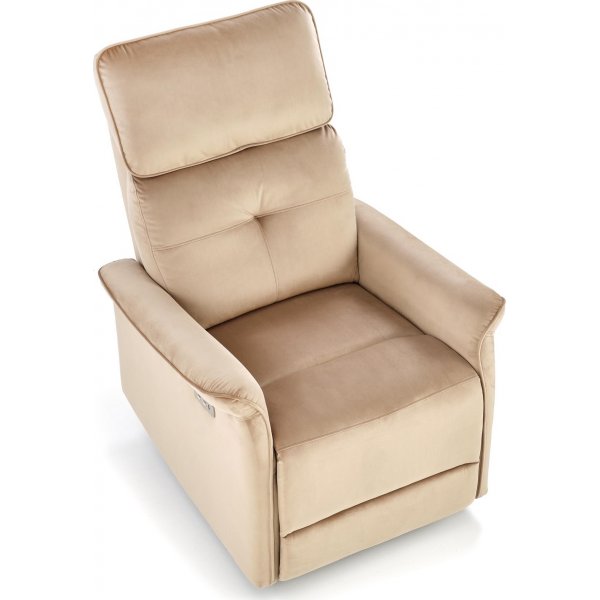 Elektrischer Relaxsessel Semir mit USB - beigefarbener Samt Elektrischer Relaxsessel Semir mit USB - beigefarbener Samt