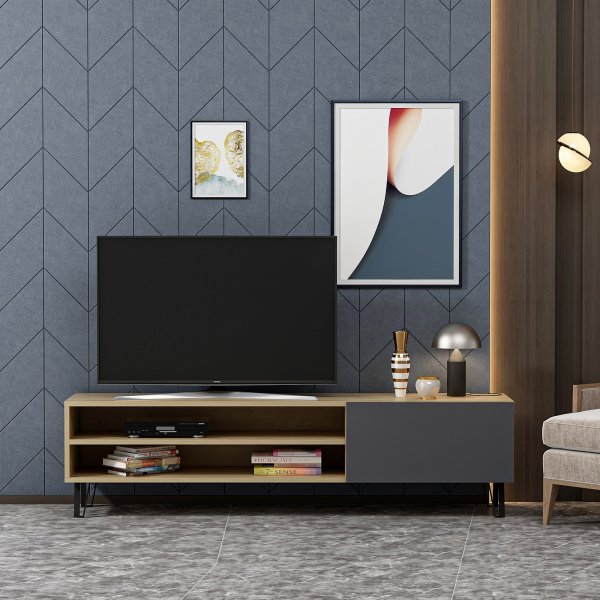 Bliss Medienbank rechts - Eiche/Anthrazit Bliss Medienbank rechts - Eiche/Anthrazit