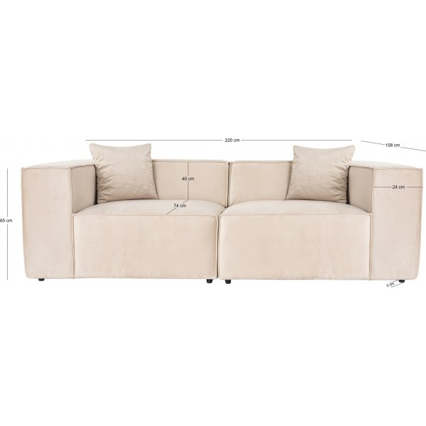 Lora 2-Sitzer-Sofa - Creme Lora 2-Sitzer-Sofa - Creme