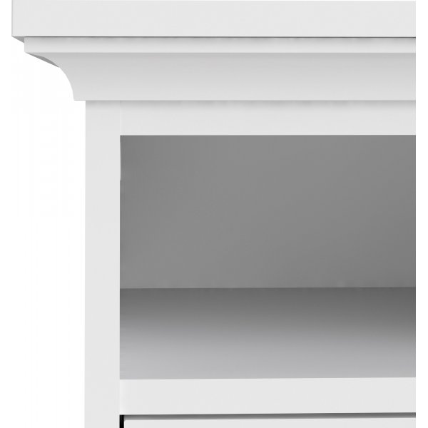 Paris schmaler Nachttisch mit 2 Schubladen und 1 offenem Fach - Wei