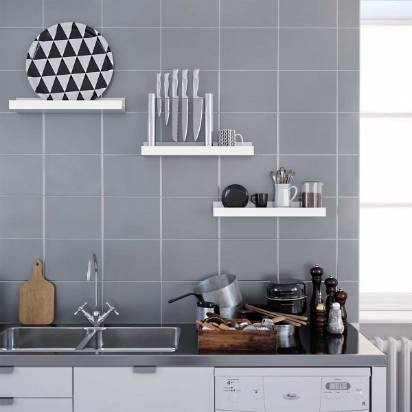 Suwon Wandregal 38 cm, 3er-Pack - Wei