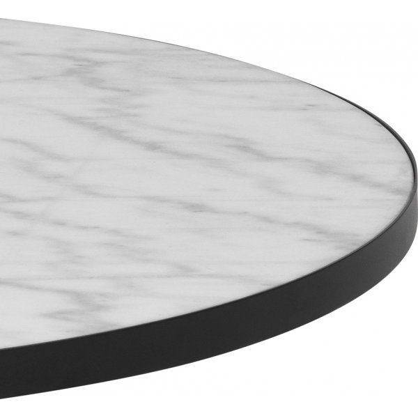 Soli Couchtisch Ø85 cm - Weißer Marmor/Schwarz Soli Couchtisch Ø85 cm - Weißer Marmor/Schwarz