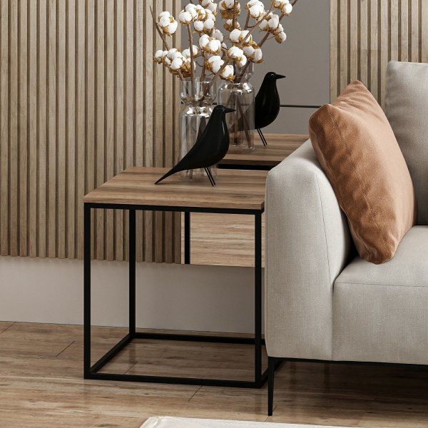 Basak Couchtisch 52 x 50 cm - Walnuss