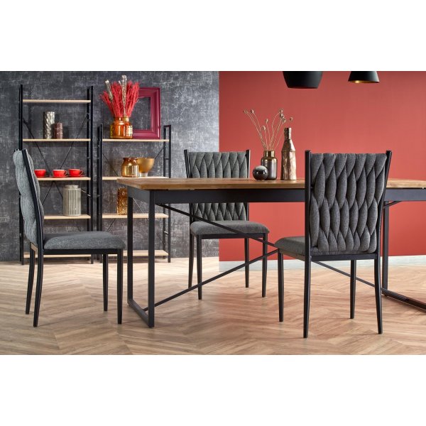 Santos ausziehbarer Esstisch 90x180-240 cm - Wabe/Schwarz Santos ausziehbarer Esstisch 90x180-240 cm - Wabe/Schwarz