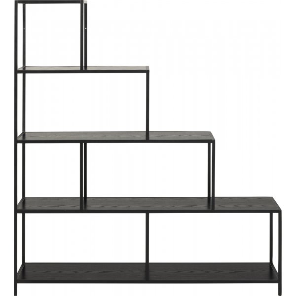 Bcherregal Seaford 135x150 cm - Schwarz