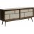 Yuma-Sideboard aus gerucherter Eiche mit Rattandetails und Schiebetren