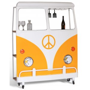 Vintage VW Bartheke mit Beleuchtung 102 x 54 cm - Weiß/Gelb Vintage VW Bartheke mit Beleuchtung 102 x 54 cm - Weiß/Gelb