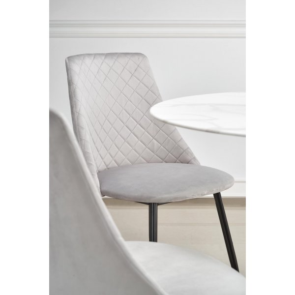 Marco Esstisch 90 cm - Weier Marmor/Schwarz