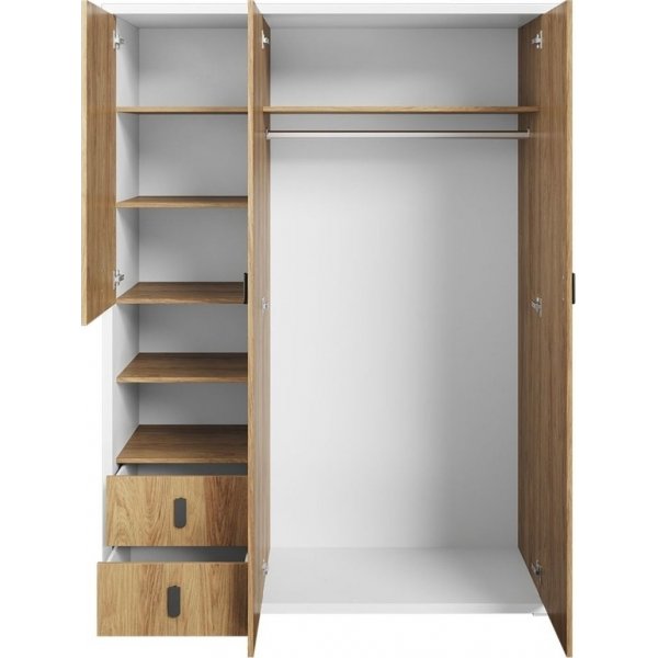 Simi Kleiderschrank 150 cm - Hickory/wei