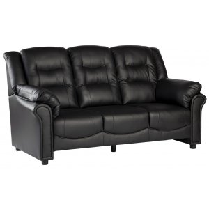 Vera 3-Sitzer-Sofa aus schwarzem PU Vera 3-Sitzer-Sofa aus schwarzem PU