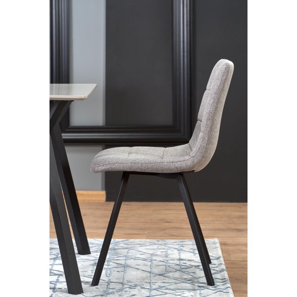 Valarauk Esstisch 140 cm - Hellgrau/Schwarz Valarauk Esstisch 140 cm - Hellgrau/Schwarz