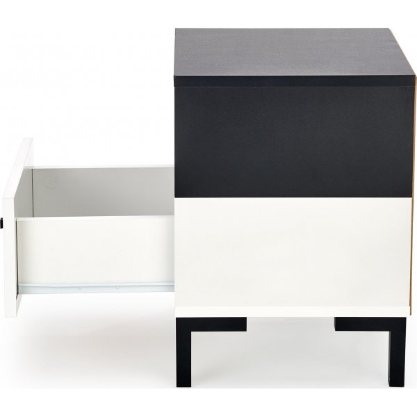 Chantelle Nachttisch - Weiß/Schwarz Chantelle Nachttisch - Weiß/Schwarz