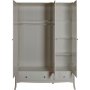 Barock-Kleiderschrank mit 3 Tren - Grau