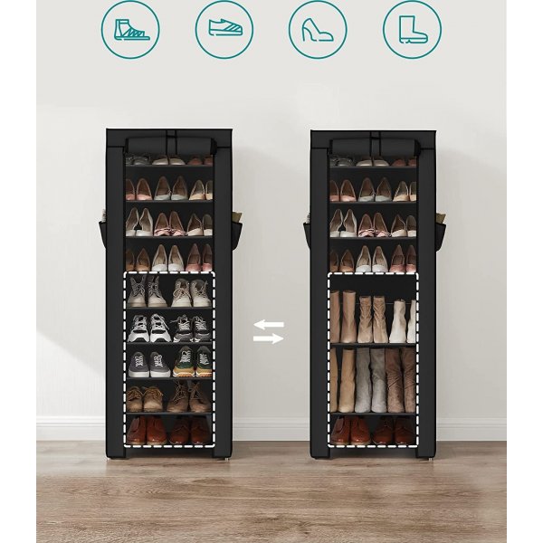 Kaspian Schuhregal 58 cm - Schwarz