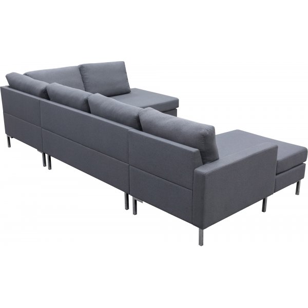 Nova U-Sofa Hellgrauer Stoff - Rechts