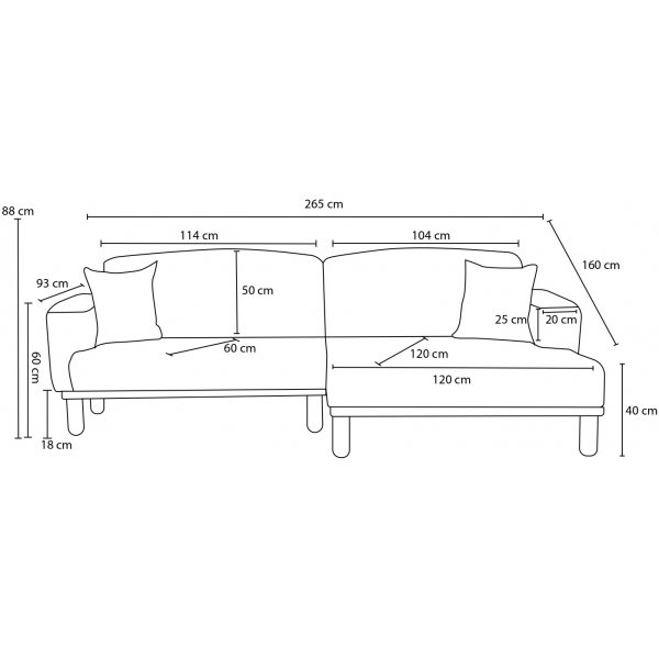 Reims Diwansofa links - Braun