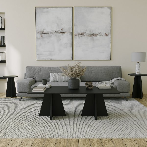 Pilz-Couchtisch 120 x 60 cm - Schwarz