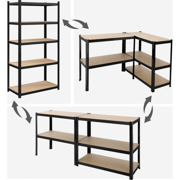 Galore Regal 180 cm - Schwarz/Beige