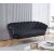 Kingsley 3-Sitzer-Sofa in Samt - Schwarz / Chrom + Mbelpflegeset fr Textilien