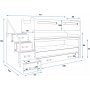 Etagenbett Max mit Zustellbett und ausziehbarem Schreibtisch 80 x 200 cm - Beliebige Farbe