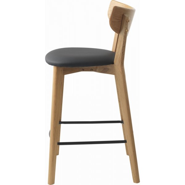 Tatomanto Thekenstuhl - Schwarzes PU/Eiche