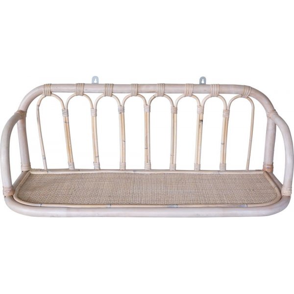 Fammy Wandregal aus Rattan 80 cm - Whitewash