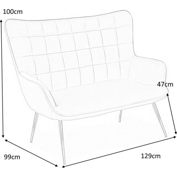Sofa Ingeborg - Grau & Schwarz