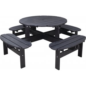 Rondo-Mbelgruppe - Gartenbank & Tisch in einem - Schwarz