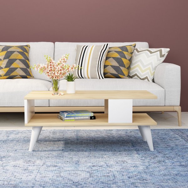 Ayca Couchtisch - Saphireiche/weiß Ayca Couchtisch - Saphireiche/weiß