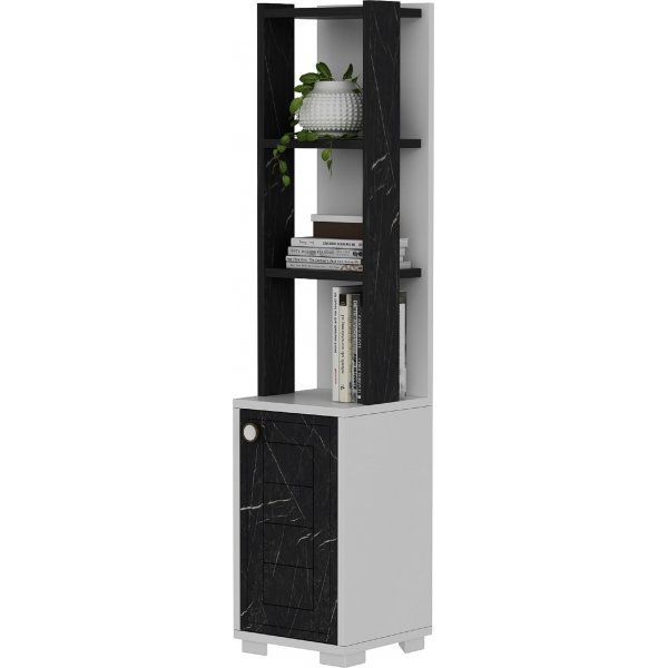 Canard Bcherregal - Wei/schwarzer Marmor