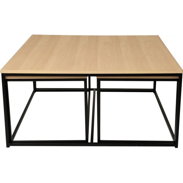 Andora Couchtisch 3-in-1 100x100 - Wei pigmentiertes Eichenfurnier