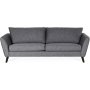 Country 3-Sitzer-Sofa - Grau (Stoff) / Schwarze Beine