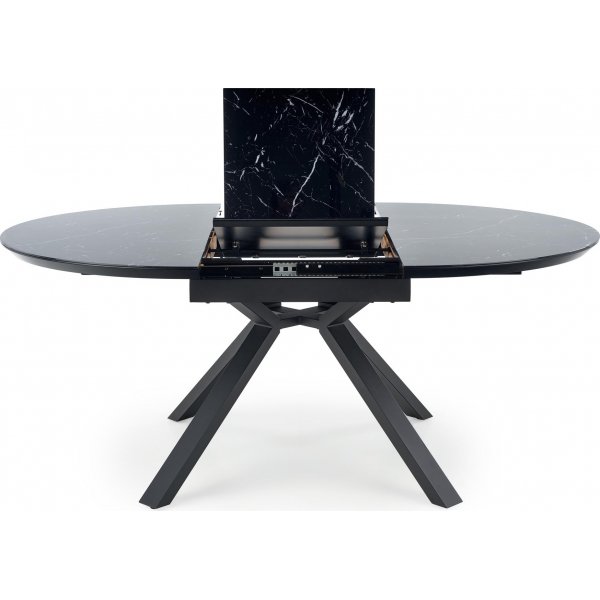 Dizzy runder Esstisch Ø130x130-180 cm - Schwarzer Marmoreffekt Dizzy runder Esstisch Ø130x130-180 cm - Schwarzer Marmoreffekt