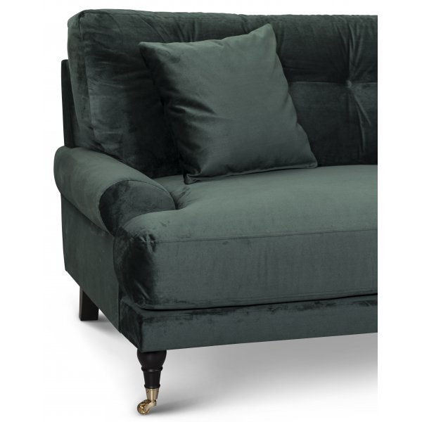 Adena 2-Sitzer Sofa - Waldgrner Samt Velours