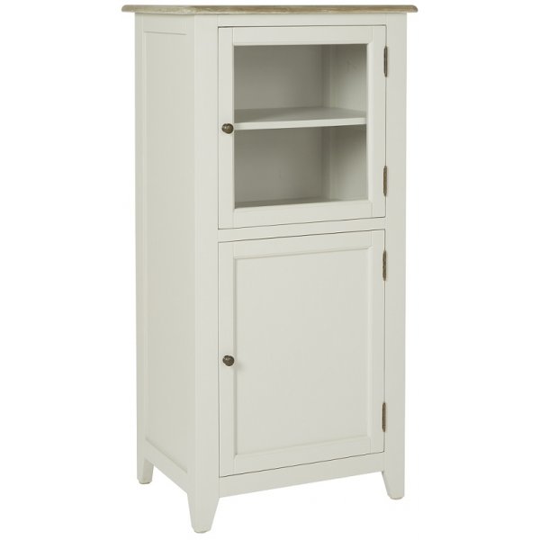 Hvaler Highboard - Antikgrau / Hell gebeizte Eiche