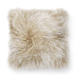Shansi Schafsfell-Kissenbezug - Beige/Weiß Shansi Schafsfell-Kissenbezug - Beige/Weiß