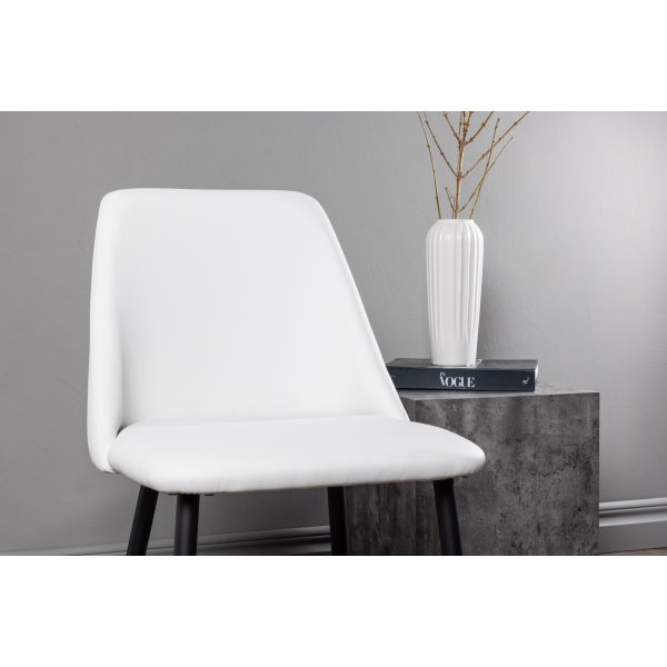 Nachttischstuhl - Weies PU