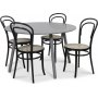 Rosvik Essgruppe grau runder Tisch mit 4 Thonet Sthlen - Grau / Schwarz + 4.00 x Serviettenringe