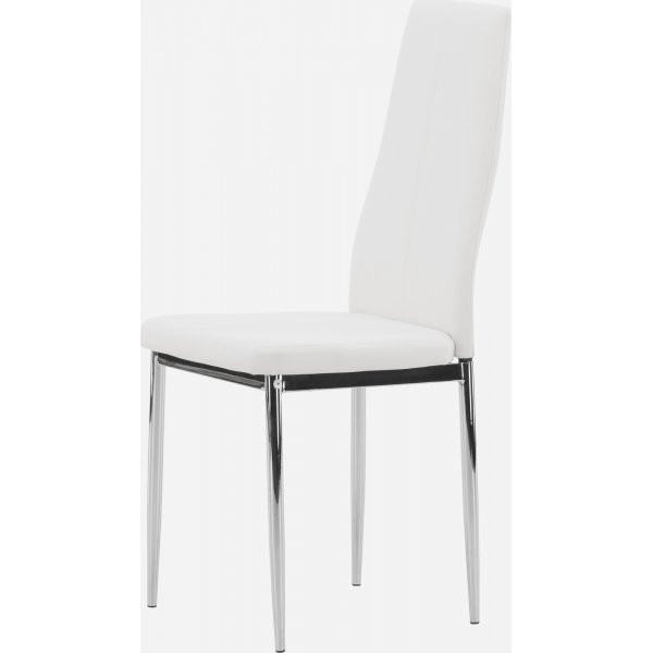 Rauten-Esszimmerstuhl - Silber/Wei