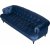 Oxford Deluxe 3-Sitzer-Sofa aus blauem Samt