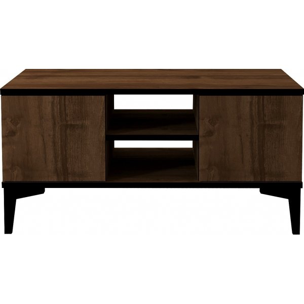 Gediz Couchtisch 90 x 90 cm - Walnuss/Schwarz