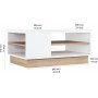 Camilla Couchtisch 90 x 60 cm - Eiche/wei