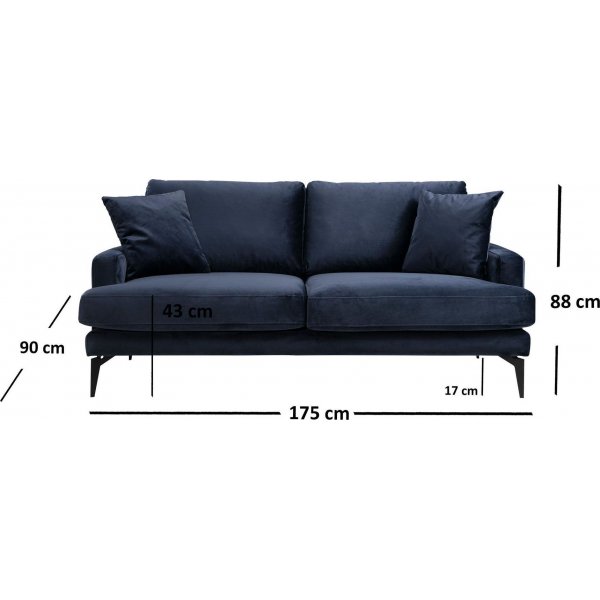 Papira 2-Sitzer-Sofa - Marineblau