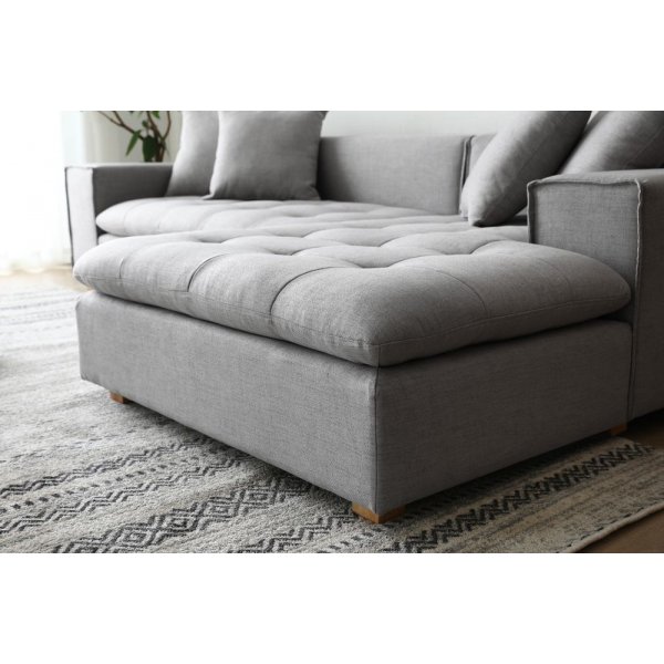 Sofa mit Diwan-Graustoff - Sake